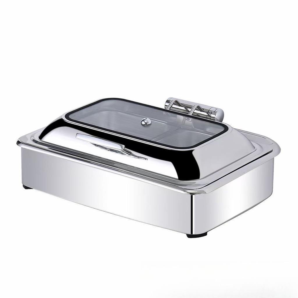 Stainless Steel Buffet Stove Electric Heating Square Hotel Dining Furnace Thicken Insulated Buffet Heating Stove