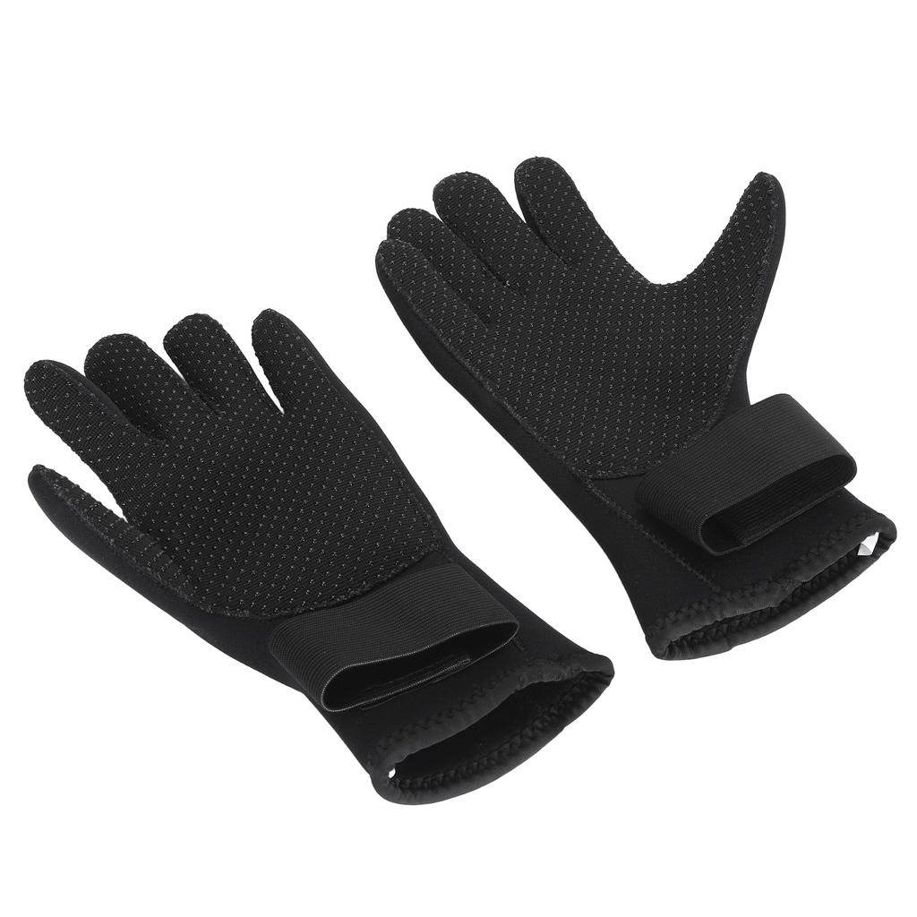 1 Pair Black Diving Gloves Scratch Proof Abrasion Resistant Neoprene Underwater Swimming Gloves for Snorkeling Fishing