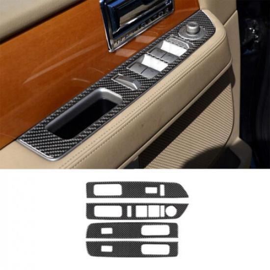 Carbon Fiber Interior Door Control Cover Trim For Lincoln Navigator 2007-2014