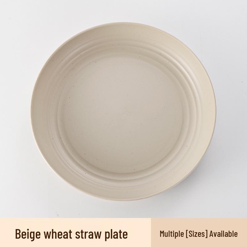 Set di Piatto Rotondo per Dessert e Snack in Paglia di Grano - Piatto Raccogli Ossa Stile Giapponese