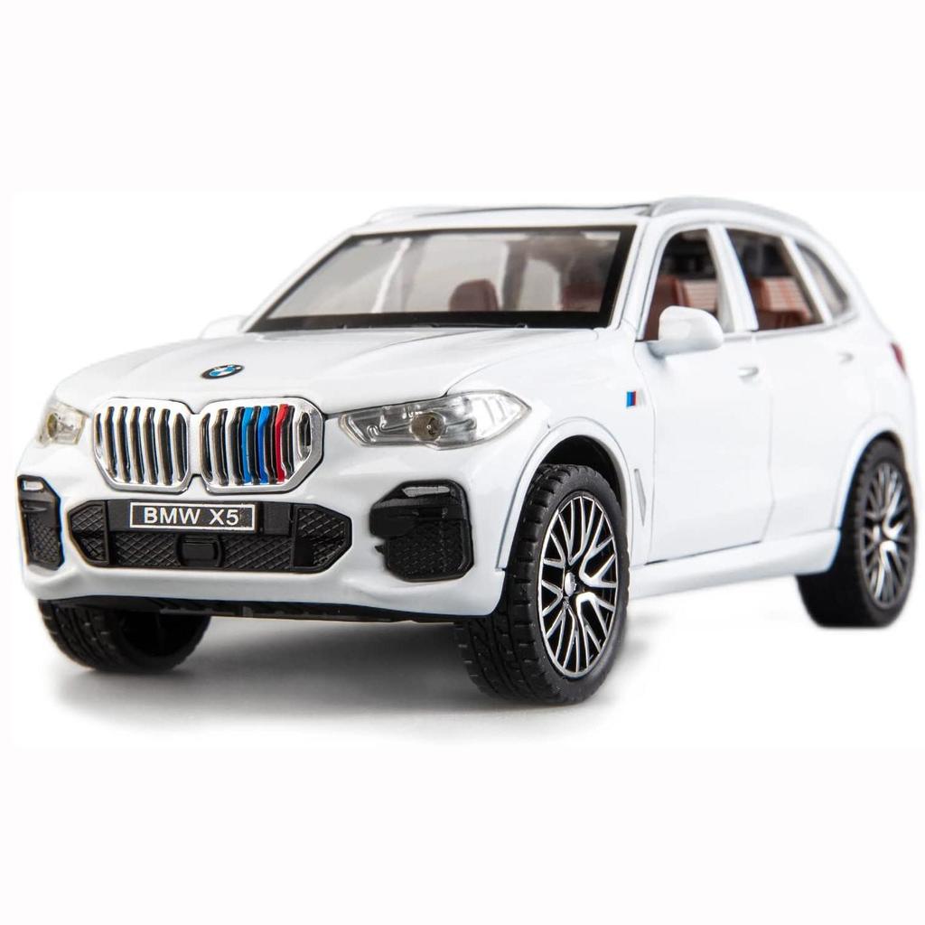 1:32 Compatible for BMW X5 SUV Model Car Toy, Zinc Alloy Pull Back Toy Car with Sound and Light for Kids Boy Girl Gift
