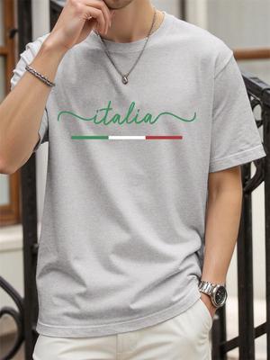 Classic Colors Representing Italy Pattern TShirt Mens Summer Soft T Shirts Cotton Comfortable Sportswear Unisex Hip Hop Clothes