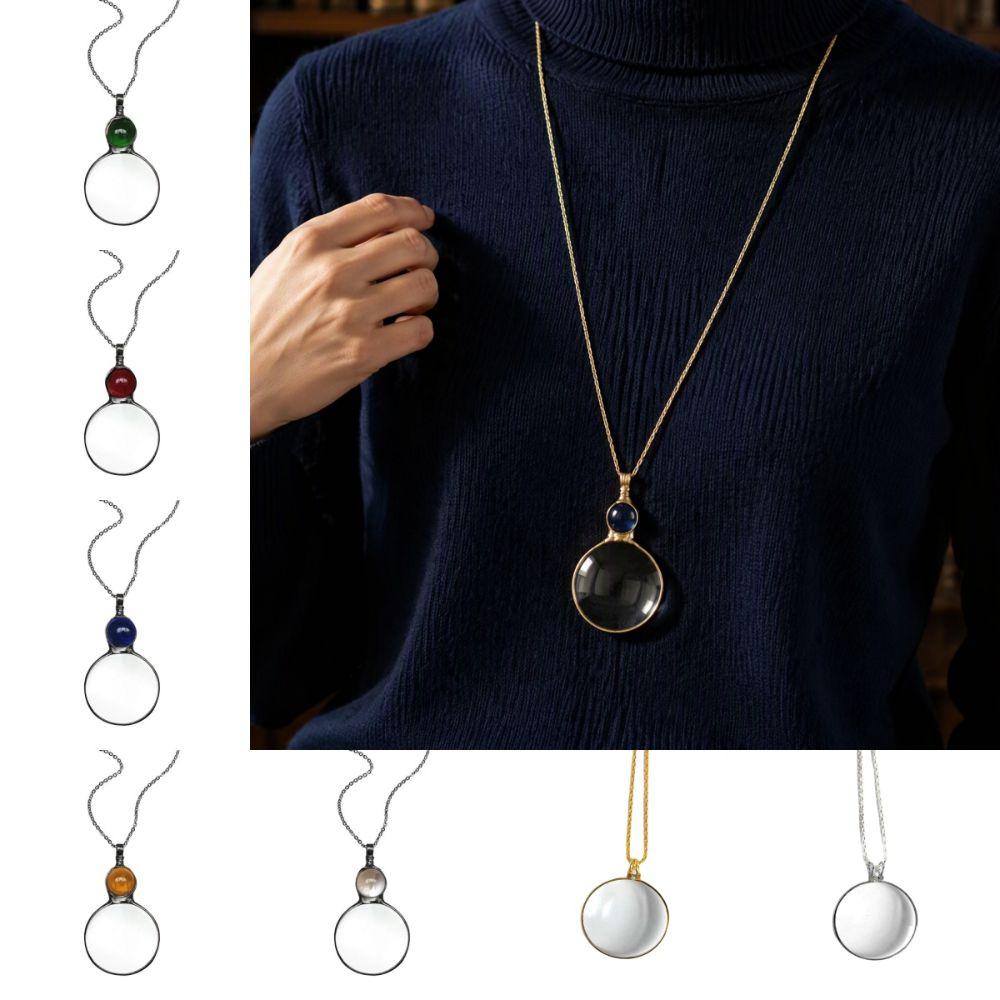 Reading Amplifier Reader Reading Magnifying Glass Pendant Fashion Lens Pendant Necklace Daily Wear