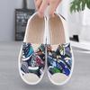 Fashion Breathable Shoes Slip-on Espadrilles For Women Tennis Slip On Summer New Graffiti Canvas Fabric Slip On Shoes For Women Espadril