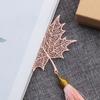 New Rose Gold Apricot Metal Bookmark Chinese Style Tassel Leaf