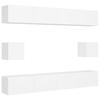 6 piece TV cabinet set white particleboard