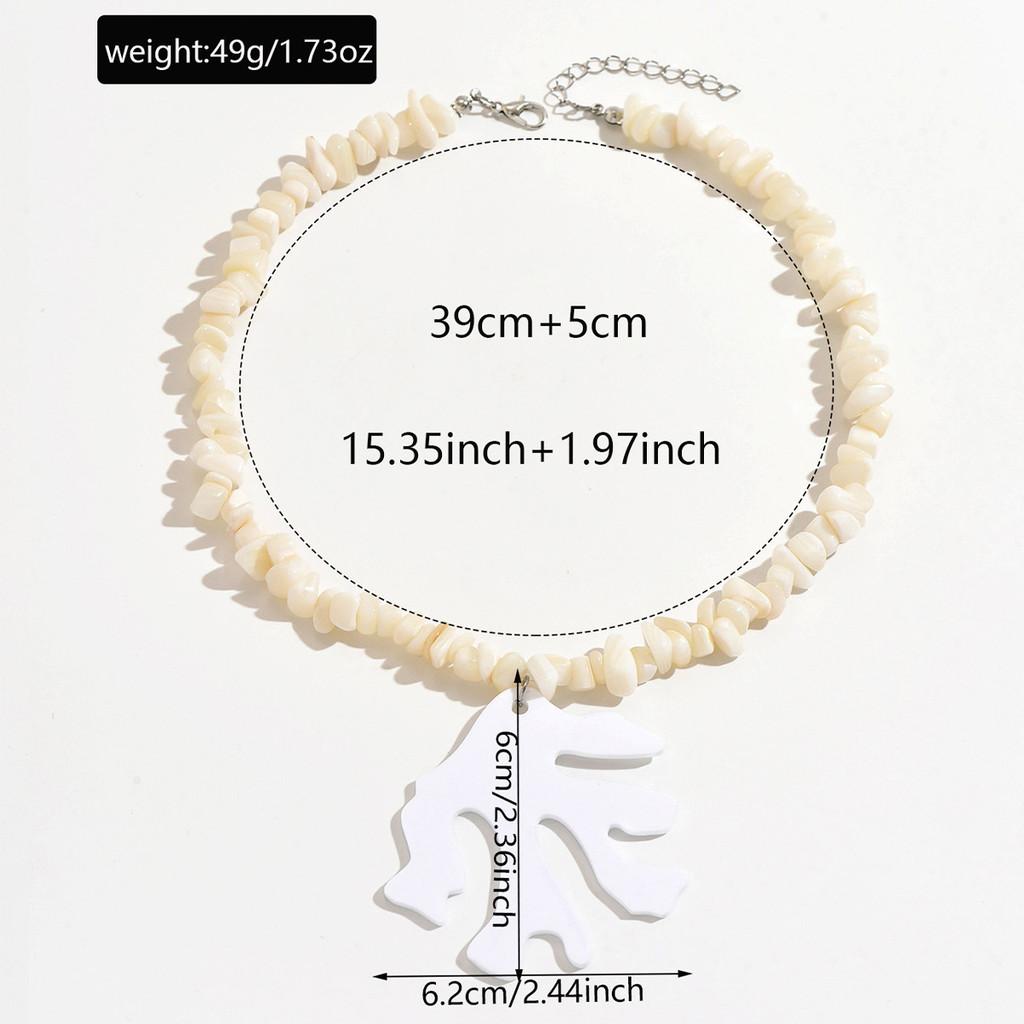 Style Fish Bone Coral Pendant Necklace For Summer Travel And Casual Wear