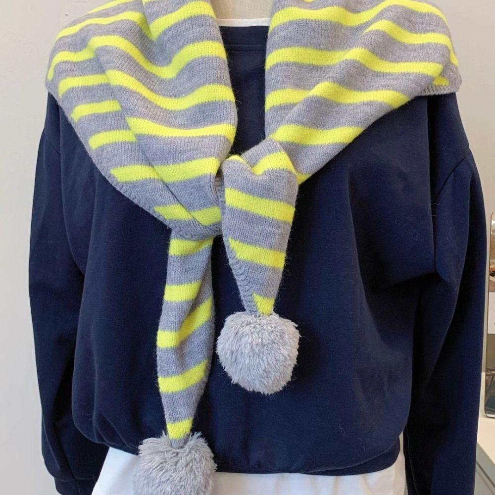 Verdickter dreieckiger Strickschal Langer Streifenschal Klassische Winter-Kaschmirschals Student