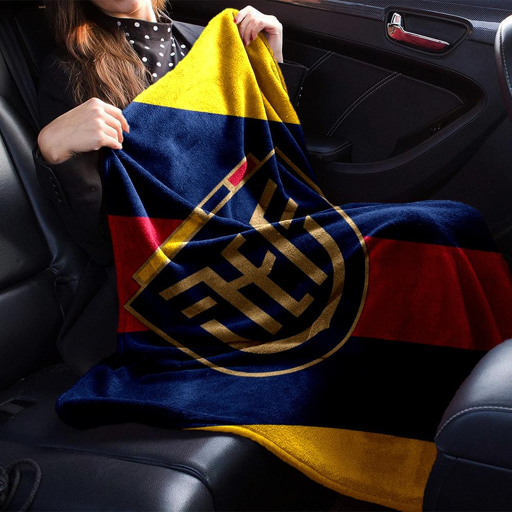 Ecuador National Football Badge Print Flannel Throw Blanket, Sports Fan Soft Warm Blanket for Sofa Bed Couch Home Use