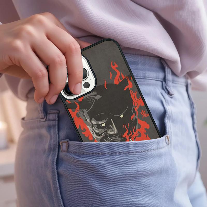 Japanese Hannya Mask Phone Case For iPhone 17 Air 15 16e 14 13 Pro Max Coque 12 11 Pro Max PLUS Cover
