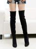 Minesam Long Perfect Long Slimming Legs Women's Knee-High Boots, Soft, Boots, Leg-Lengthening Effect, Fashionable, Legs, (Black, 24.0 cm)