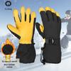 Insulated Cotton Cowhide Ski Gloves: Non-slip, Touchscreen, Long Winter Five-Finger Warmth
