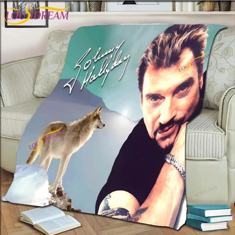 Johnny Hallyday Warm Plush Flannel Blanket Throw Blanket for Living Room Bedroom Bed Sofa Picnic
