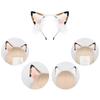Anime-Cosplay Props Cat Ears and Tail Set Plush Furry Animal Ears Hairhoop with Cat Tail Fancy-Dress Party Costumes