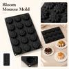 Silicone Baking Mold 15 Cavities Floral Design French Mousse Cake Chocolate Cookie Mold Flexible Non-Stick Silicone Baking Tray for Pastry