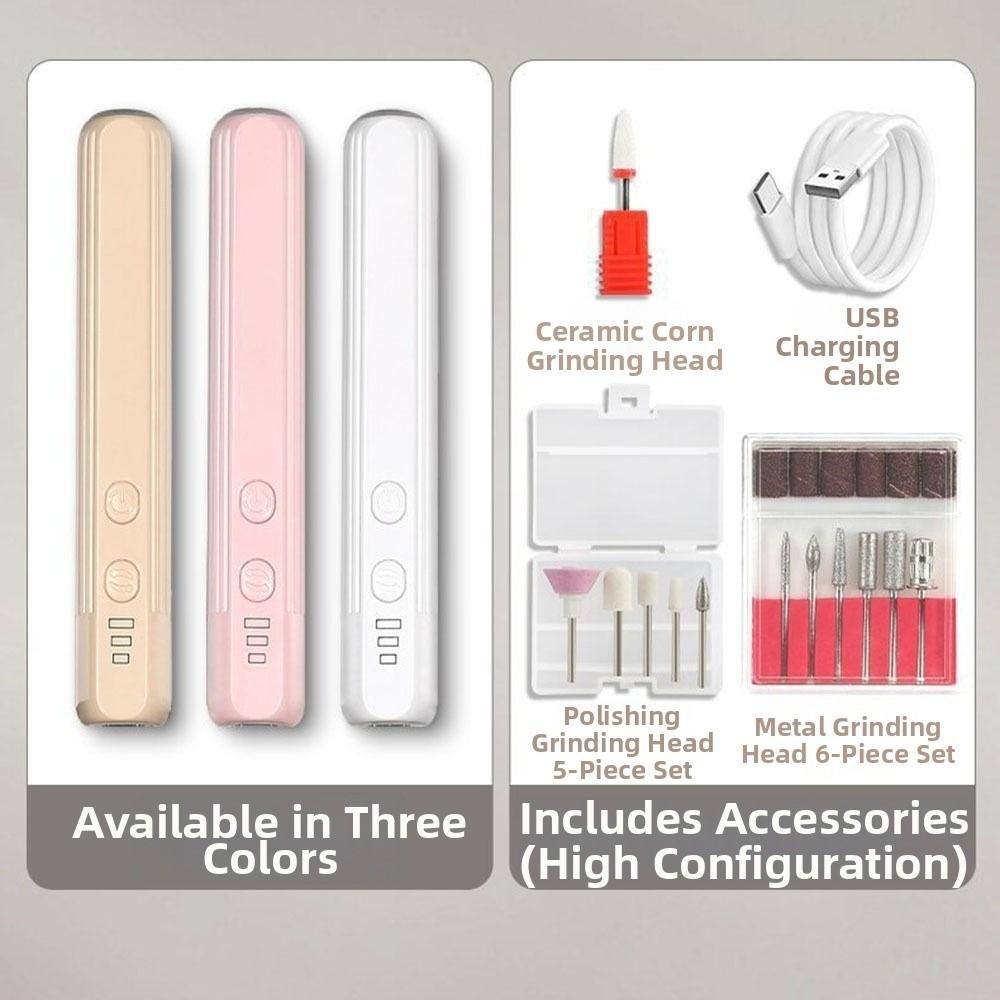 Cordless Manicure Machine Low Noise Electric Nail Grinder Gift Nail File Machine Cuticle Care