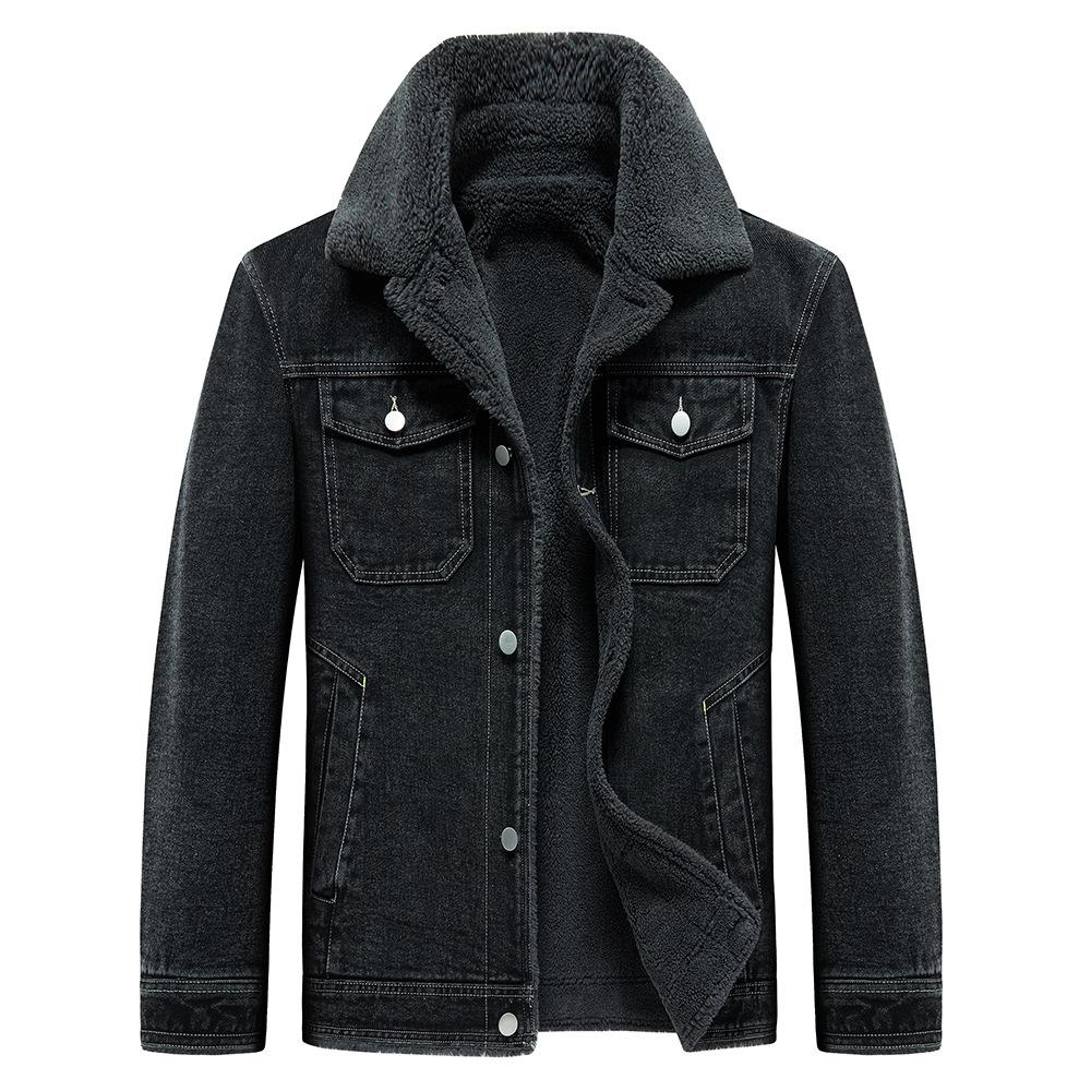 Giacca di Jeans Invernale Cappotto Caldo Pile Spesso Jeans Cappotto Uomo Giacca a Vento Pile Spesso Caldo Giacca Uomo Multi-tasche Cappotto di Cowboy