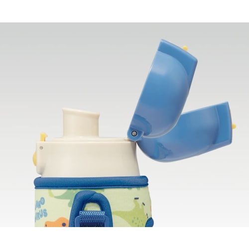 Skater Kids' Stainless Steel Water Bottle, 470ml, Direct Drinking, Dinosaur Design, Lightweight, Kid-Friendly Design for Boys, Includes Dedicated Cove