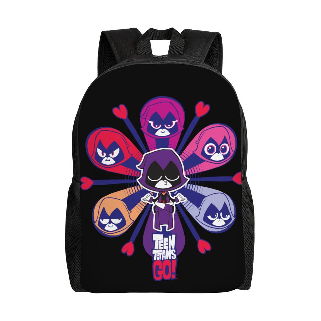 Teen Titans Go Team Fashion Backpack Sports Student Work Daypack for Men Women Laptop Computer Canvas Bags