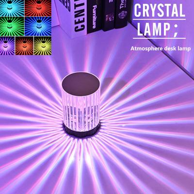 Led Crystal Table Lamp 3/16 Colors Rechargeable Romantic Diamond Lamp Bedroom Bedside Night Light