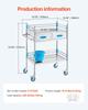 Lab Serving Cart, 2 Layers Stainless Steel Utility Rolling Cart, Medical Cart with Two Drawers, Dental Utility Cart with Lockable Wheels and A Bucket,