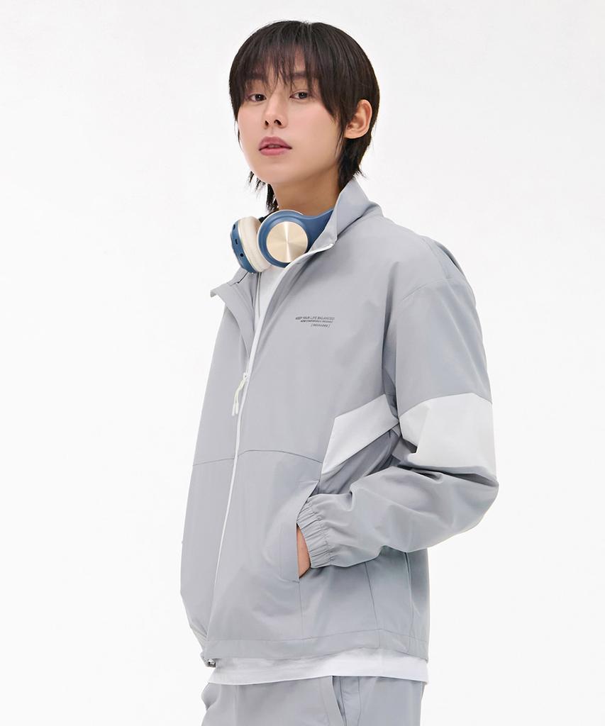Chasecult Men'S Stretch High Neck Zip-Grey