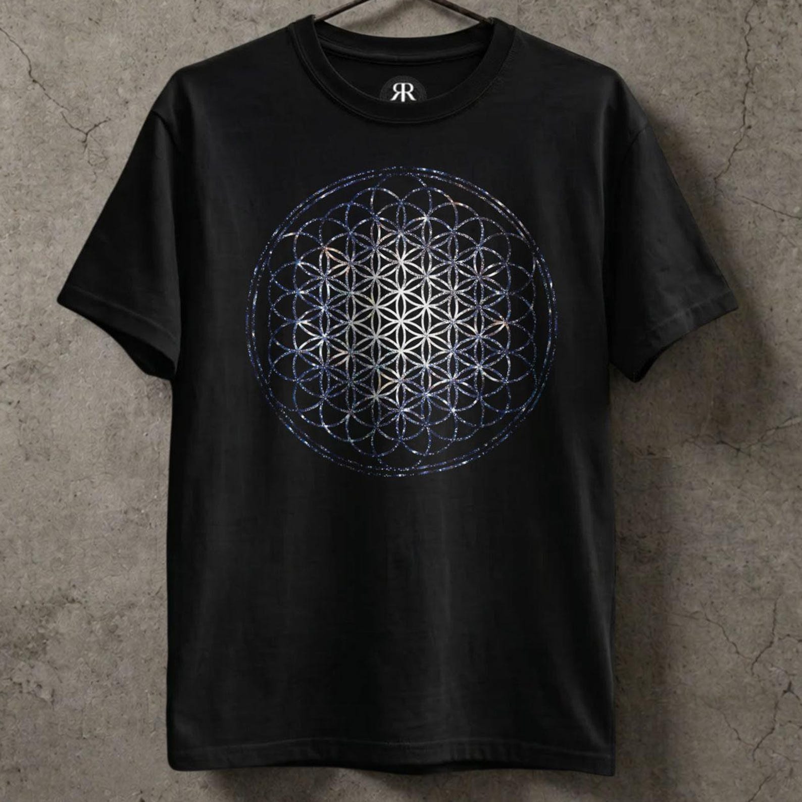 Flower of Life Shirt - Sacred Geometry Mandala Spiritual Graphic Tee S
