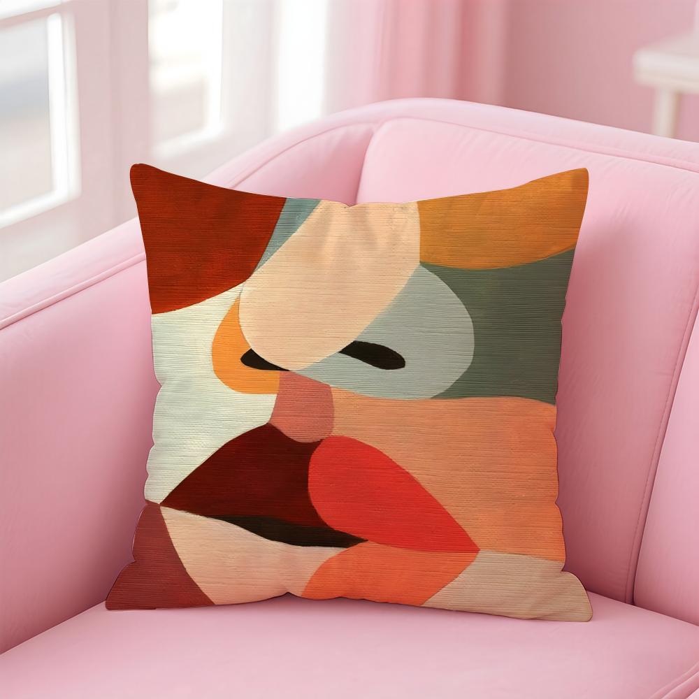 GGeometric Abstract Art Cushion Cover Pillow Case Soft Friendly Fabric  Concealed Zipper