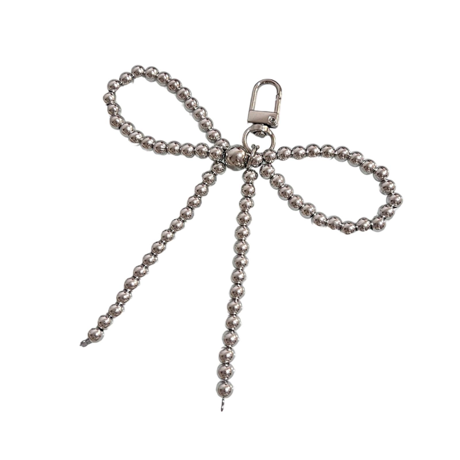 

Модный брелок для мобильного телефона с бусинами, аксессуар для ключей, персонализированное украшение для любителей моды 1 серебряный