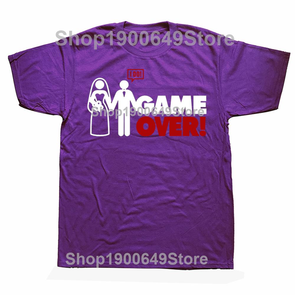 

Summer Hip Hop Game Over Wedding Bachelor Party T Shirts Men Bride Groom TShirt Cotton Short Sleeve O Neck Tshirt Tops Tees 4XL