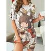 Summer Women's Printed Long T-shirt Nightgown, Loose Fit and Casual Style