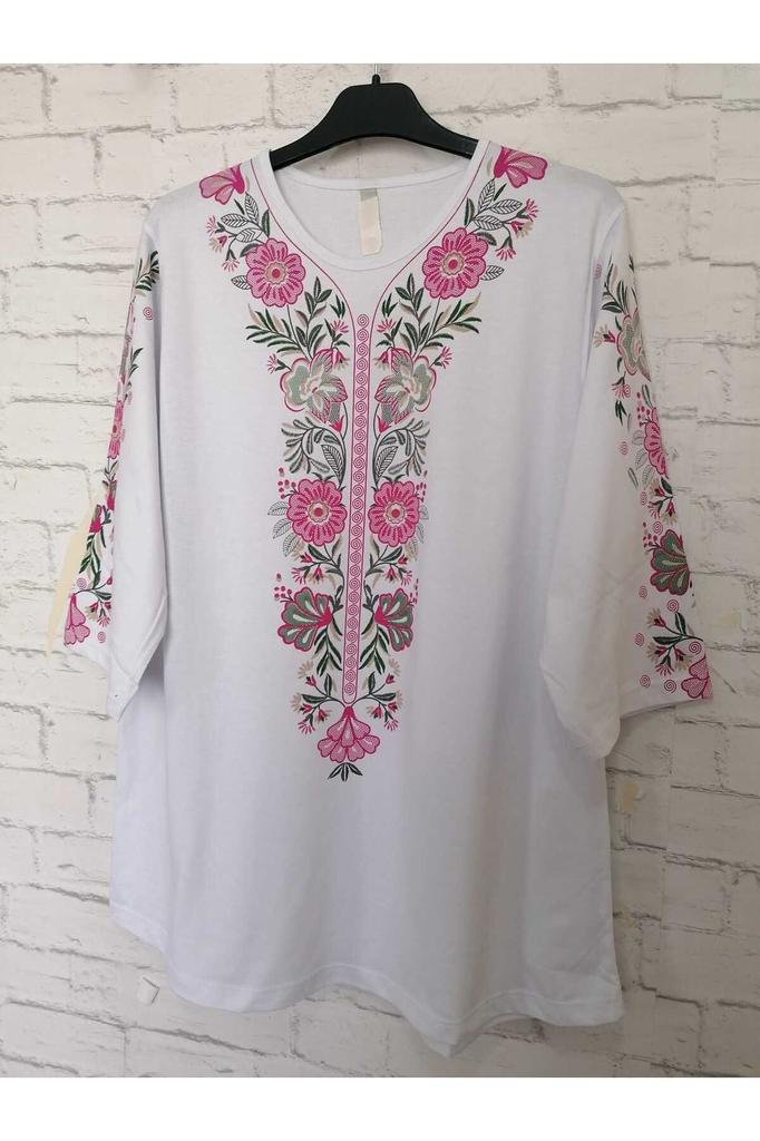 Damen-Bluse in großen Größen, perfekt für den Sommer, komplett aus Baumwolle, gekämmte Baumwolle, bequeme Bluse