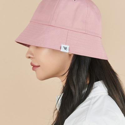VARZAR Monogram Label Round Bucket Hat Pink