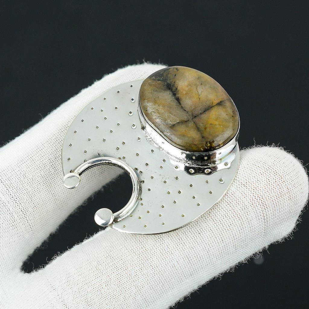 Colgante Hecho a Mano de Piedra Preciosa Quiastolita, Colgante de Plata de Ley 925, Colgante de Plata de Quiastolita Natural, Colgante Para Mamá Colgantes Para Regalo