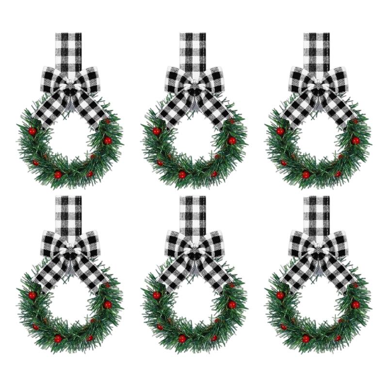 Plastic Bowknot Closet Hooks with Ribbon Designs Multipurpose Wreath Hanging Rings for Home Holiday Festival Decoration