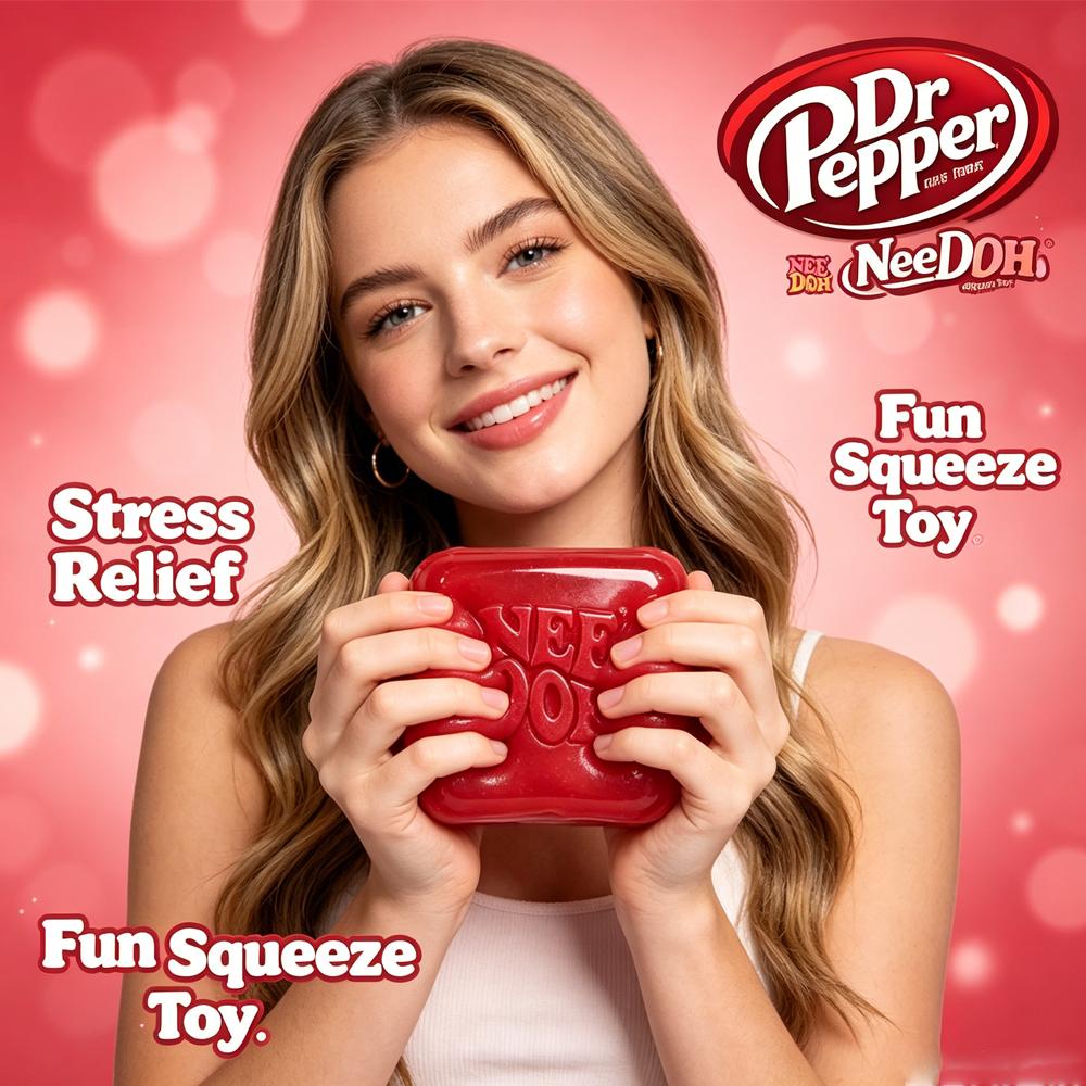 Dr Pepper Nee Doh Cube Squishy Stress Relief Toy Squeeze Fidget Cube Anti Anxiety Sensory Toy Gift Office Desk Stress Gadget