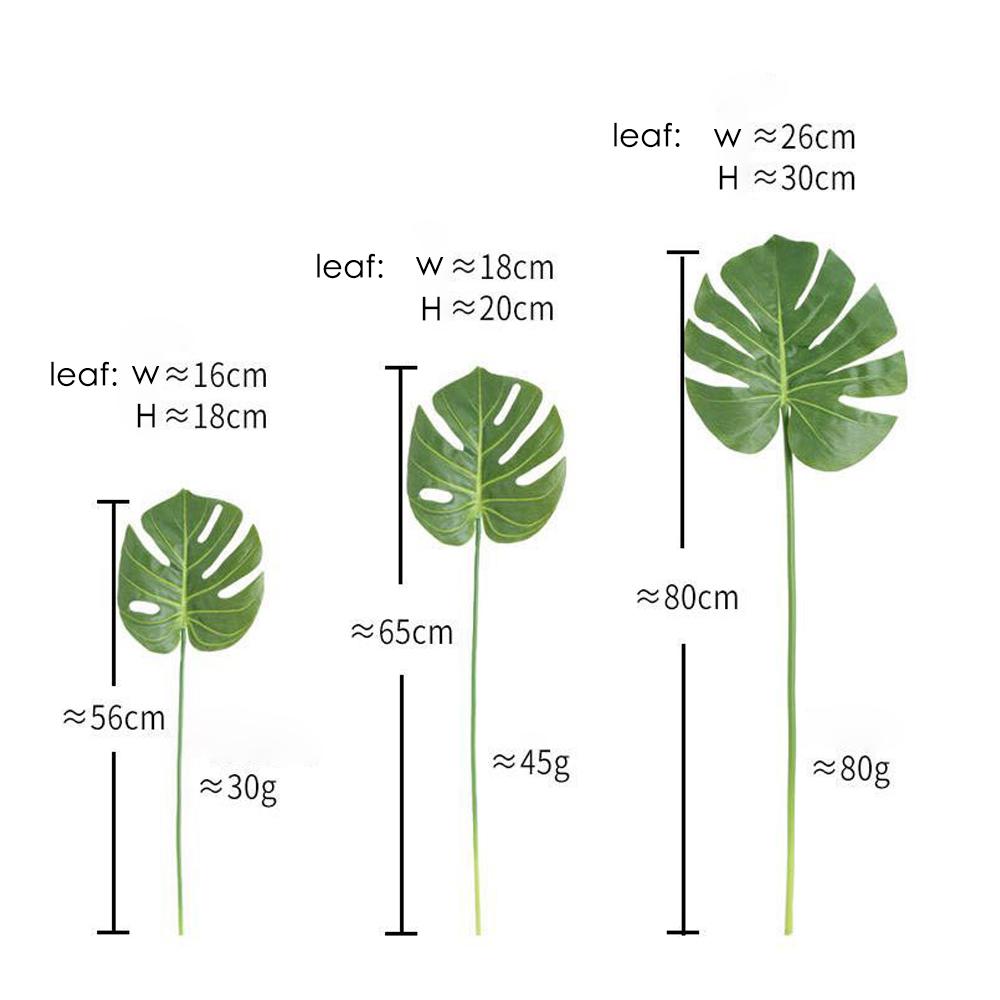 Artificial Palm Leaves Turtle Leaf Realistic Decorative Plant Turtle Leaf Home Room Hawaiian Decoration Monstera Plant