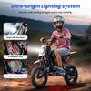 A14 Kinder ELEKTRISCHES DIRT BIKE 14 Zoll 500W Motor 36V5.2Ah Batterie 20-22km Reichweite Stoßdämpfung, Bluetooth LED-Leuchten