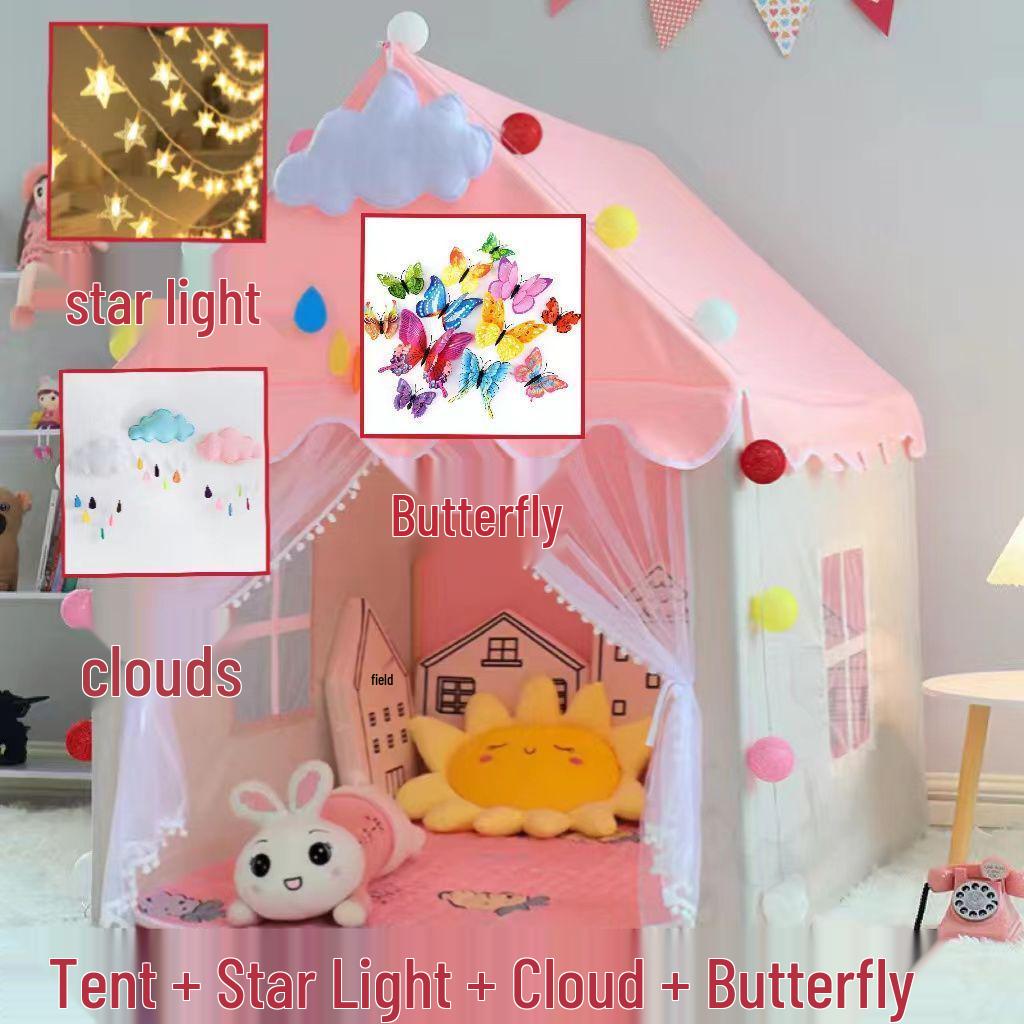 Princess Castle Indoor Play Tent with Mosquito Net for Kids - Birthday Gift Idea