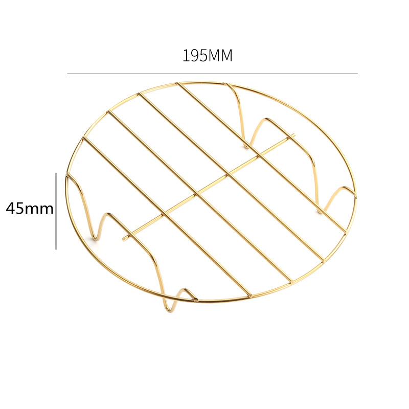 Edelstahl Heißluftfritteuse Dämpfgestell Gitter Küchen Dampfgarer für Knödel Einlagiger Grillständer Kochgeschirr Kochzubehör
