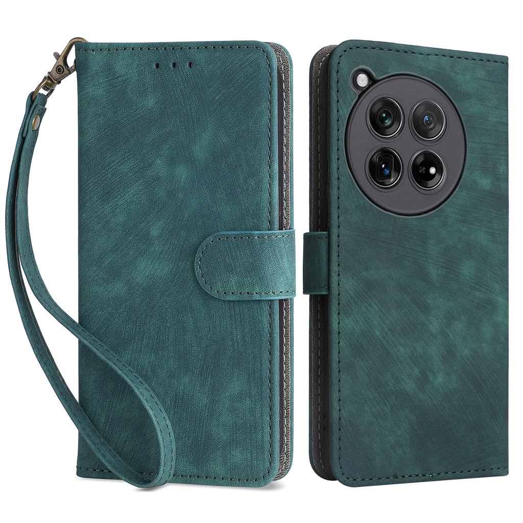 Dla OnePlus Ace 3 5G/12R 5G Skórzane Etui z Podstawką Blokujące RFID Pokrowiec na Telefon z Paskiem na Rękę