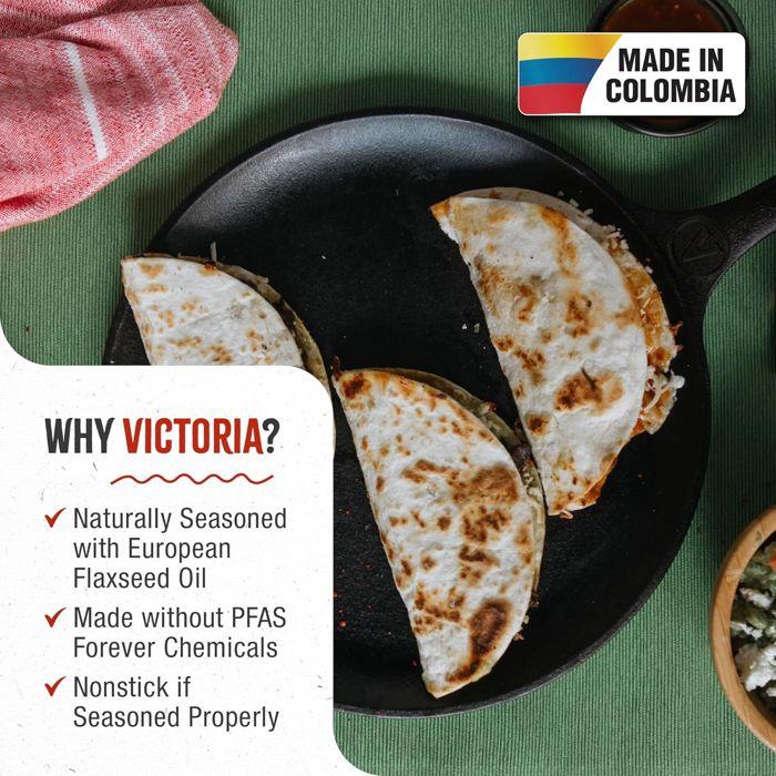 Plaque À Griller Comal En Fonte À Induction Pour Pizza 26cm, Feu, Barbecue, Four Victoria 32999 Noir 32999
