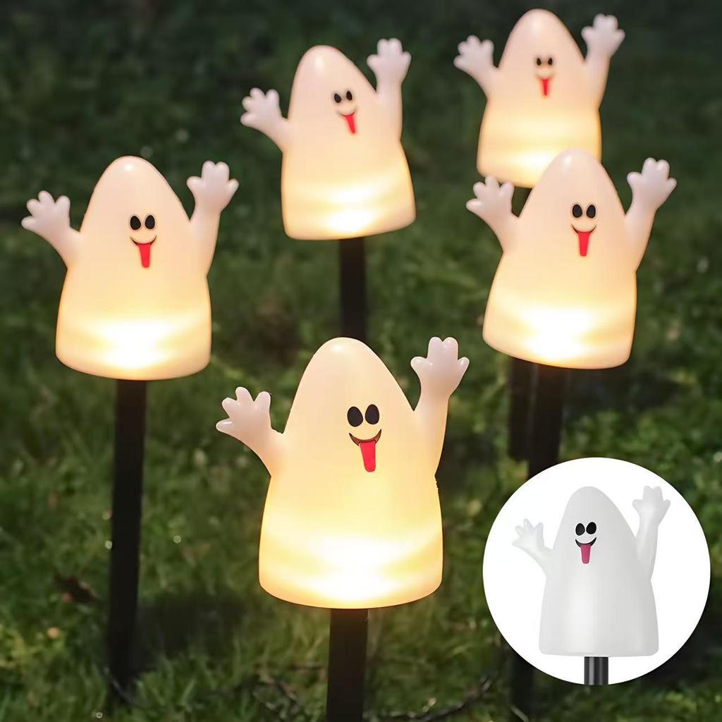 Solar-Powered Halloween Pumpkin Skeleton Ground Lights - Waterproof Outdoor Garden Decor