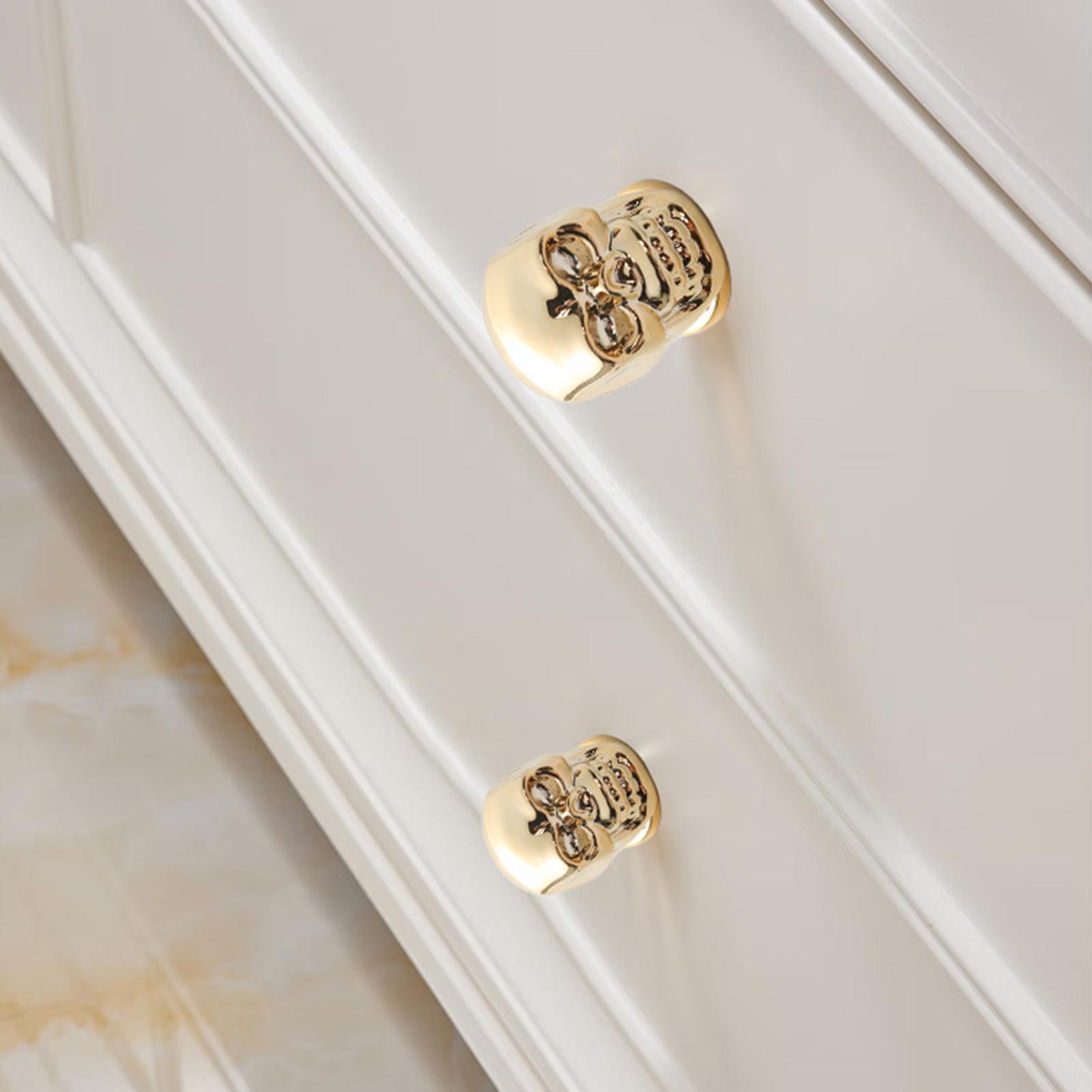 

4 шт. Хэллоуинские декоративные мебельные ручки-кнопки, ручки-скобы, ужасающий вид, декоративные мебельные ручки-скобы, подходят для кухонных шкафов, шкафов, ящиков золотой