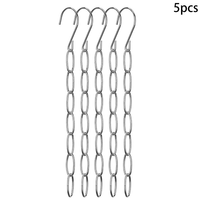 1/5pcs 300MM Stainless Steel Clothes Hanger Organizer Space-Saving Foldable Wardrobe Rack For Efficient Clothing Storage