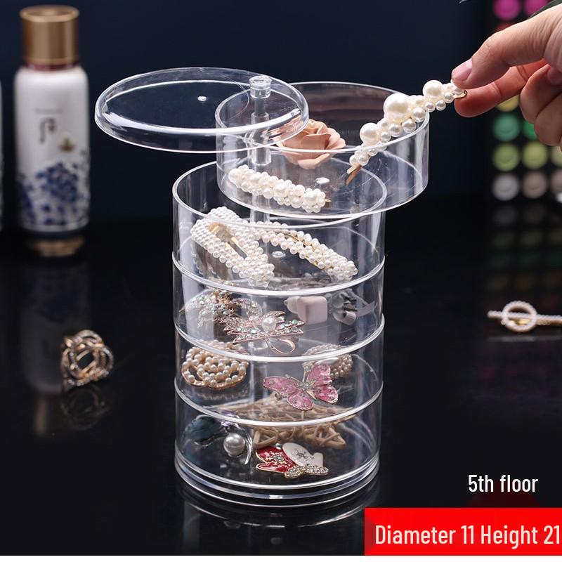 Transparent Multi-Layer Rotating Jewelry & Makeup Storage Organizer