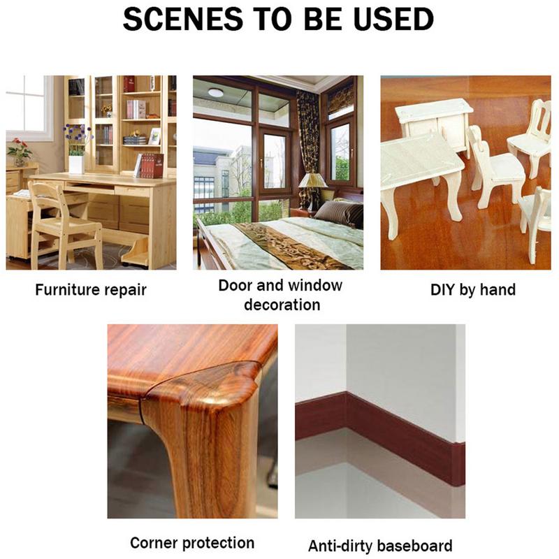 Floor Furniture Renovation Skirting Line Sticker Realistic Wood Grain Repair Adhensive Duct Tape Home Decorations Accessories