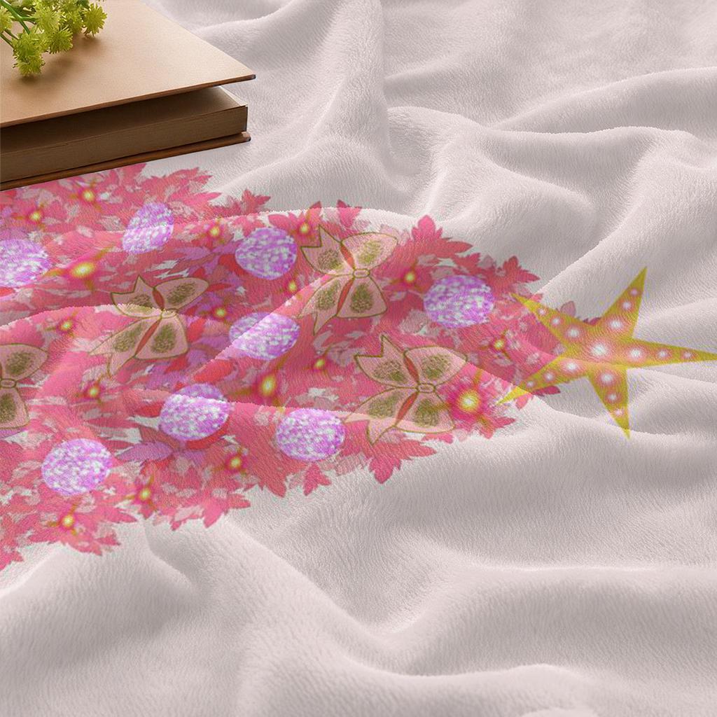 Pink Christmas Tree Printed Blanket for Sofa Bed Travel Camping Living Room Office Conditioning Blanket for All Seasons Gifts