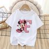 Summer Style Minnie Cute Letter-printed Children's T-shirt - Cotton Children's Clothing - Suitable for Girls' Short-sleeved Top