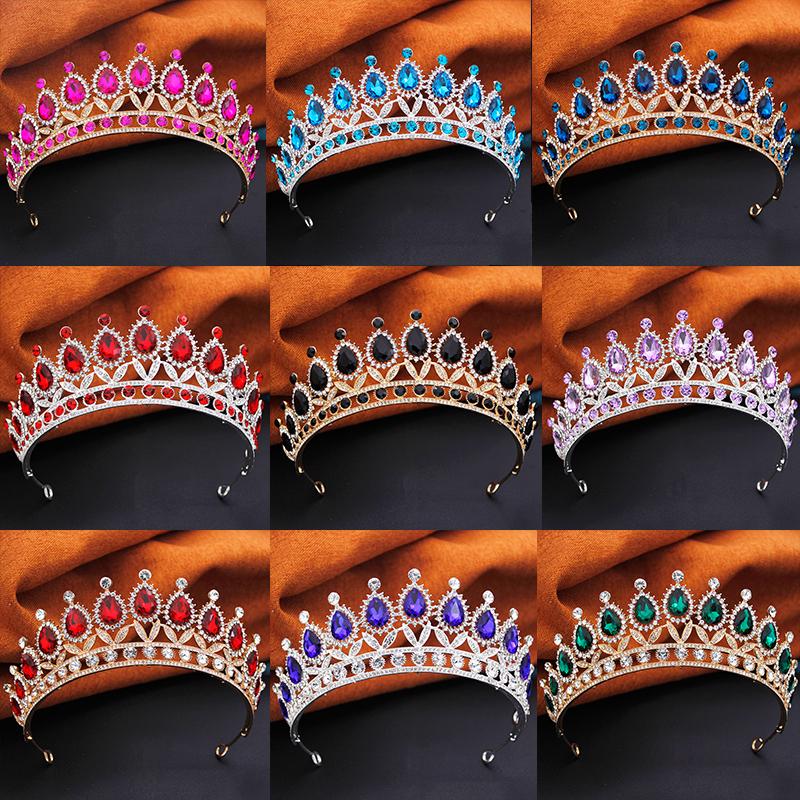 Princess Tiara Crown Headband for Women Elegant Queen Bridal Bride Headwear Hair Jewelry Gift for Wedding Dress Accessories